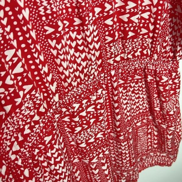 Victoria's Secret Kimono Red White Heart Cover Up Beach Lounge Boho OSFM - Picture 7 of 16